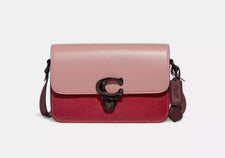 Bolso de Hombro Coach Rosa Multicolor Bloques Studio Cuero Curtido (C6630) -NUEVO CON ETIQUETAS