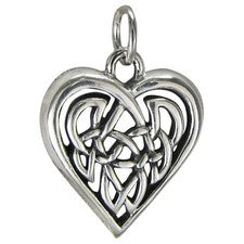 Colgante con dije de corazón nudo de amor celta de plata de ley - joyería con nudo irlandés