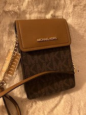 Bolso Bandolera Michael Kors Jet Set Para Mujer Logo Smartphone Pequeño - Marrón