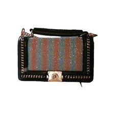 Bolso de mano para mujer. Negro. Colores vibrantes. Mango superior/cadena de hombro envolvente.