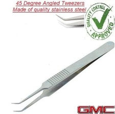Pinzas de extensión de pestañas curvas de 45 grados Pinzas de extensión en ángulo