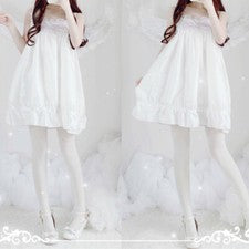 Vestido sin mangas bordado Lolita encaje volantes faldas camisón ropa de dormir niña