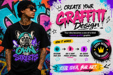 Camiseta Personalizada Gráfica Graffiti | Camisa Personalizada Moda Urbana Ropa de Calle