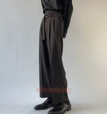 Pantalones Japoneses Para Hombre Juvenil Informales Sueltos Pierna Ancha Pantalones Moda Informales