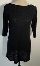 Túnica/vestido para mujer Eileen Fisher lana de cordero negro XS