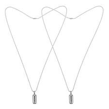 8 pcs Metal Necklace for Women, Small Perfume Bottle Necklace with Fillable