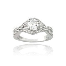 Anillo infinito de plata 925 de 2,8 quilates con topacio blanco