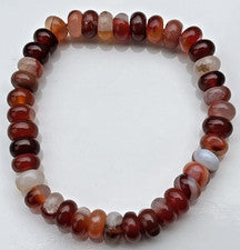 Pulsera de donut de ágata de cornalina pulsera elástica piedra preciosa cristal piedra curativa 8 mm