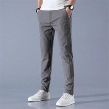 Pantalones Clásicos Para Hombre Pantalón Recto Delgado Moda Lujo Elegante Vestir