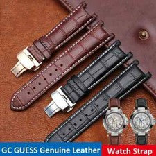 Correas de reloj de cuero con muescas para GC Guess Passa 20x11 mm 22x13 mm correa impermeable