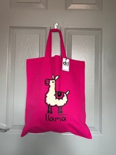 BOLSO REUTILIZABLE: Lindo bolso de compras de algodón rosa caliente Llama. Regalo ideal.
