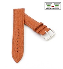 Easy-Klick Kroko-Alligator Uhrenarmband Modell Amazonas cognac-TiT 17 mm