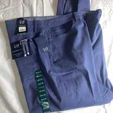Nuevo con etiquetas Pantalones Gap Para hombres 40 x 30 Súper Suaves Elastizados Sarga 5 Bolsillos Calce Ajustado Azul $