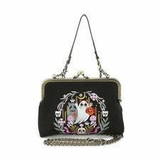 Bolso Tipo Kisslock Morado Con Guirnalda De Serpientes Y Fantasmas