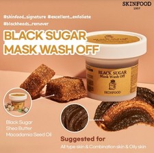 SKIN FOOD Black Sugar Mask Lavado 120g Exfoliante Facial Exfoliante Cuidado C...