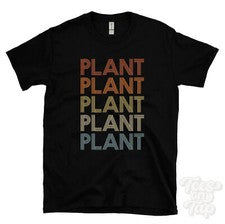 CAMISETA ESTILO RETRO REPETIDA PLANTA Hombre y Mujer Novedad Genial Nombre Regalo