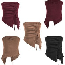 Mujeres Ropa de Calle Estilo Blusas Salir Prendas para el torso Cortas Bustiers Tubo Gofre Fiesta