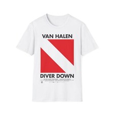 Camiseta Van Halen Band Diver Down Álbum de Vinilo Unisex Estilo Suave 1984 5150 OU812