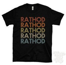 CAMISETA RATHOD ESTILO RETRO REPETIDO Hombre y Mujer Novedad Genial Nombre Regalo