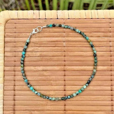 Joyería curativa bohemia curativa tobillera cristal turquesa africana