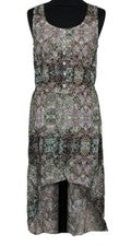 VESTIDO SEÑORA BONITO JUEGO DE COLORES DELANTERO CORTO W. DETRÁS DESEOS S 36 NUEVO