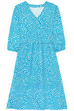 Vestido para mujer - Vestido estampado - Mediano - Turquesa brillante