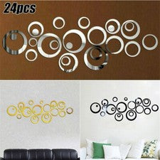 Círculo Espejo Azulejos Pegatinas de Pared Dormitorio Calcomanía Autoadhesiva Hágalo Usted Mismo Arte Hogar Decoración