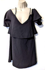 Nuevo con etiquetas Vestido para mujer ZARA Trafaluc hombro frío talla XS negro 100 % poliéster $39,90