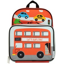 Vehículos Mochila y Fiambrera Niños Niños Bolso Escolar Mochila Bolsa para Libros Autobús Coches Rojo
