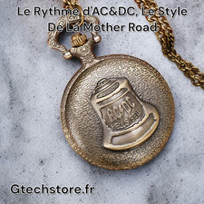 Montre De Poche, Montres à Gousset style Vintage Thème AC&DC Quartz, Rock