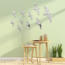 Calcomanías para decoración del hogar decoración de sala pájaro espejo pegatina de pared extraíble