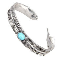 Brazalete de mujer plata antigua boho metal brazalete pulsera de mujer brazalete turquesa