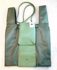 Bolso de Mano Cartera A.V.V Verde Oliva Plegable Expandible Versátil Práctico Japón Nuevo