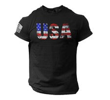 Camiseta Patriótica 100% Algodón EE. UU. - Orgullosamente Estampada en América S - XXL