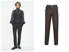 Diablo Moda Hombres Gótico Retro Rayas Rectas Pantalones de Fiesta Pantalones Calce Largo