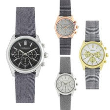 Orologio Uomo ROCCOBAROCCO CLASSY Chrono Pelle Tessuto Nero Bianco Gold Rosè
