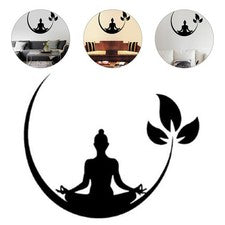 Adhesivo de pared para posturas de yoga calcomanía de pared deportiva extraíble hágalo usted mismo decoración de habitac