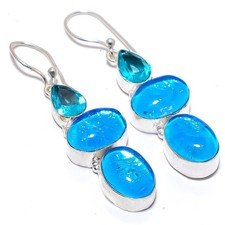 Pendiente de joyería de plata esterlina 925 con piedras preciosas de...