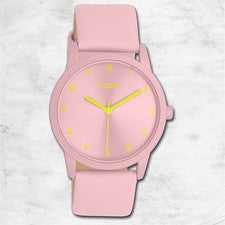 Oozoo Reloj de Pulsera Mujer Relojes Análogo Pulsera de Cuero Rosa Claro