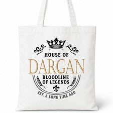 Bolso de Mano House Of DARGAN Nombre Familiar Blanco Regalo de Cumpleaños