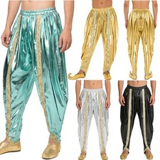 Hombres Pantalones Show Harén Pantalones Juegos con disfraces Baile Disfraz Fiesta Florers Moda