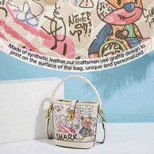 Bolso de Hombro FOXER para Mujer con Cubo Estampado de Graffiti Moda Bandolera Bolso de Mano