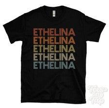 CAMISETA ETHELINA ESTILO RETRO REPETIDO Hombre y Mujer Novedad Genial Nombre Regalo