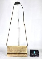 Bolso sin asas bandolera Lana de cuero metálico dorado para mujer Michael Kors 352 nuevo sin etiquetas