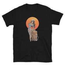 Camiseta estampada tatuaje niña marinera náutica, estilo vintage, brandy, camiseta