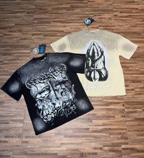 Camiseta Hellstar Hombre Algodón Negro/Gris NUEVA S-M-L-XL