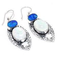 Pendiente de joyería de plata esterlina 925 hecho a mano con piedras preciosa...