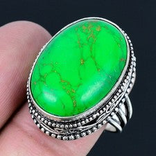 Anillo de joyería de plata esterlina 925 hecho a mano con piedras preciosas t...