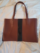 Bolso de Mano Vince Camuto Mujer Suerte Cuero Vegano Guijarro Marrón Negro Rayas