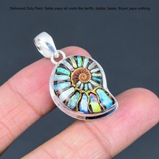 Oferta de San Valentín Plata Esterlina Pera Amonita Doblete Ópalo Piedra Esposa Colgante